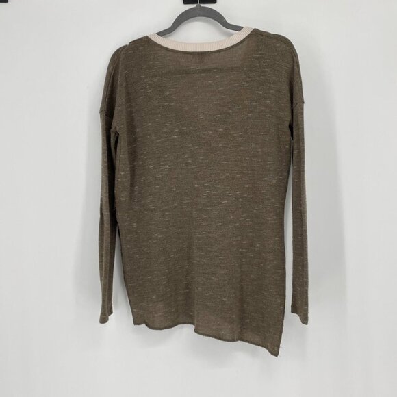 Wilfred heathered brown white vneck Sherbrooke top - Picture 12 of 16